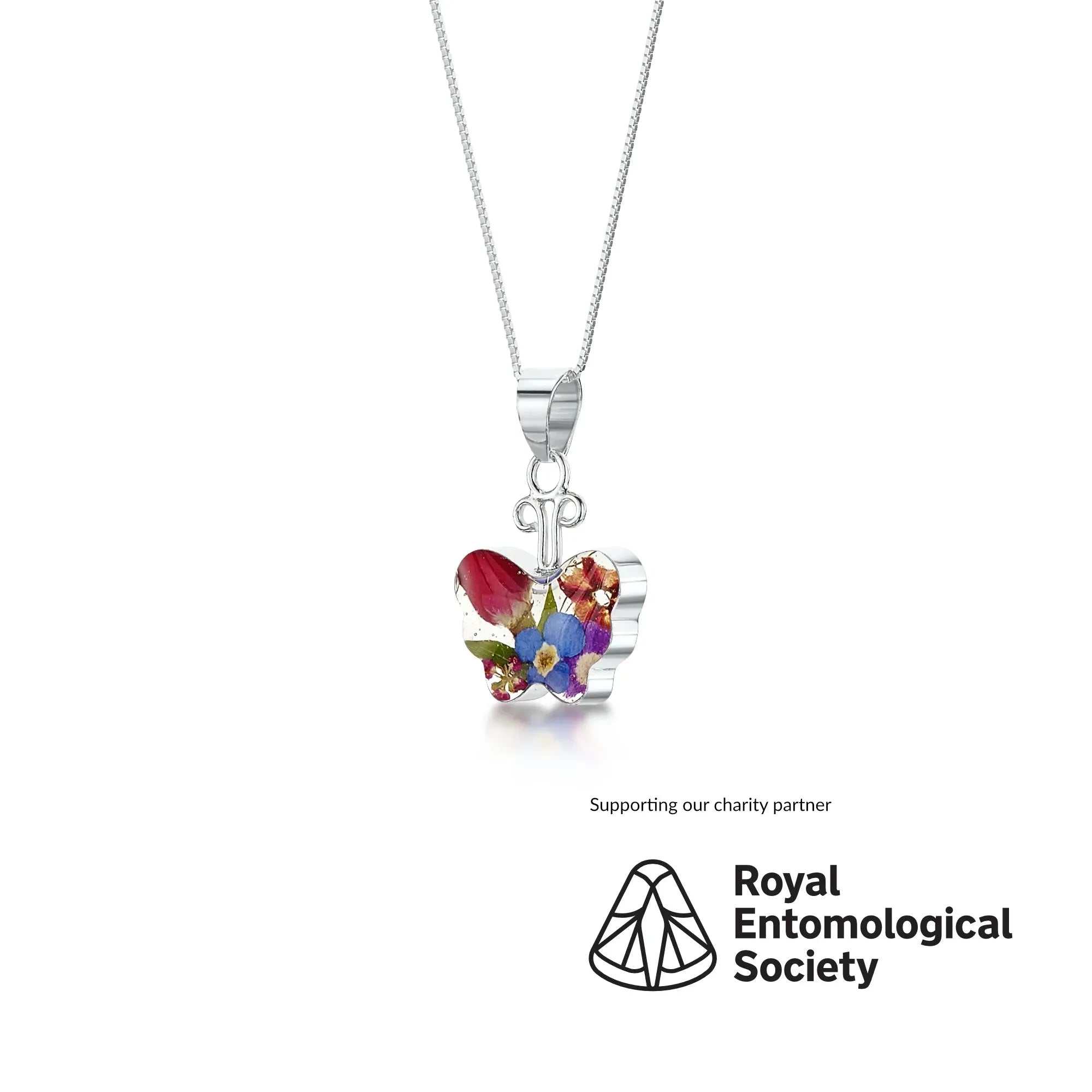 Collier papillon avec de vraies fleurs par Shrieking Violet®