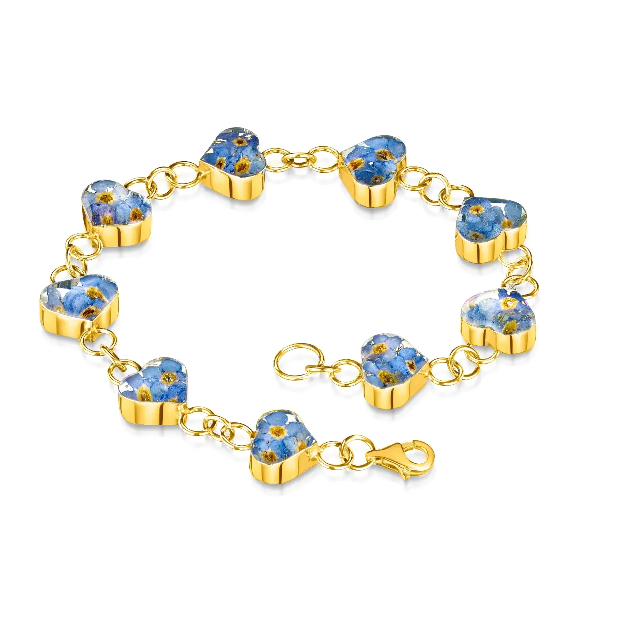 Forget-Me-Not Hart Armband - Opties in Zilver en Goud Verguld