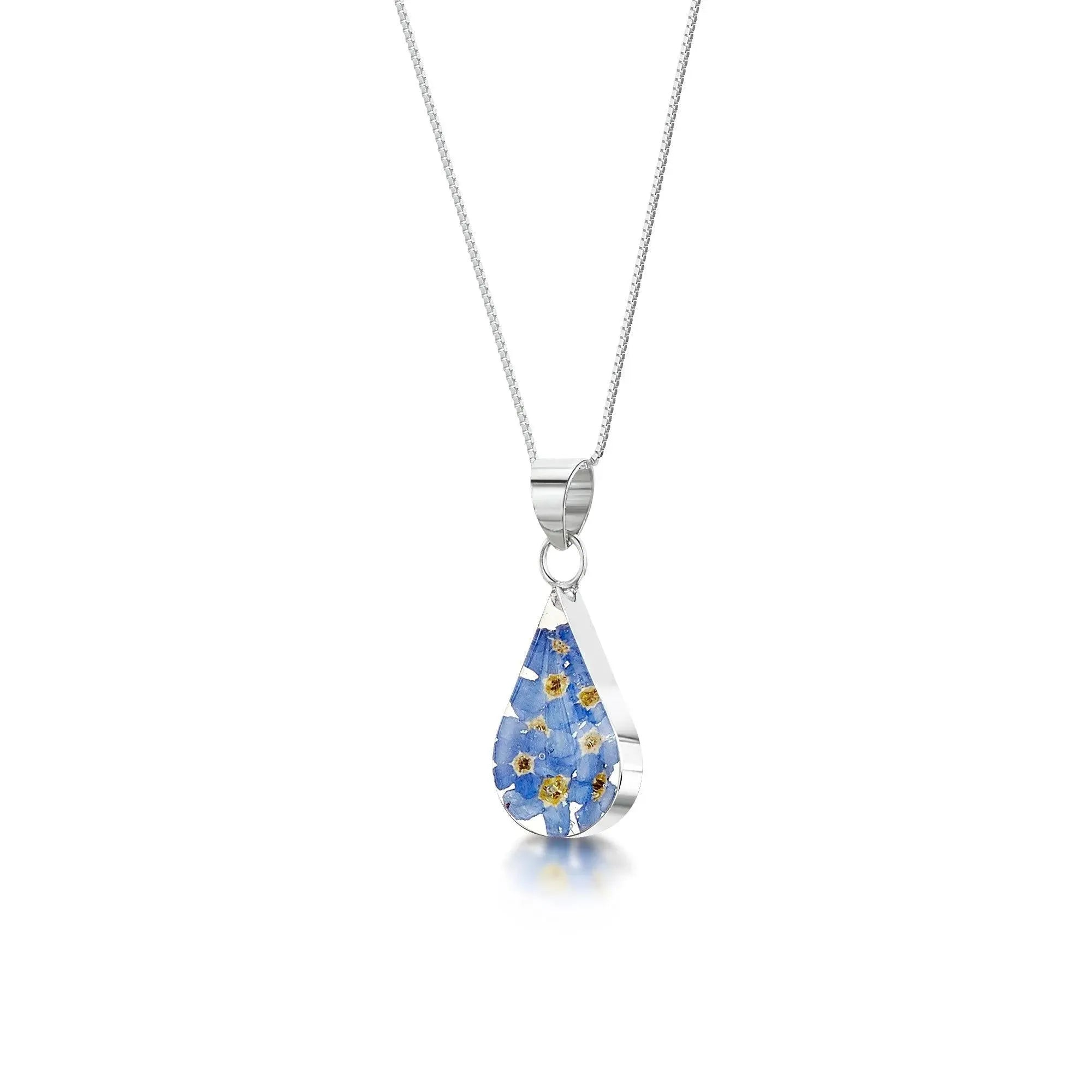 URONE Vergeet-mij-nietketting 925 sterling zilver pers-bloem hanger URONE Vergeet-mij-nietketting 925 sterling zilver pers-bloem hanger