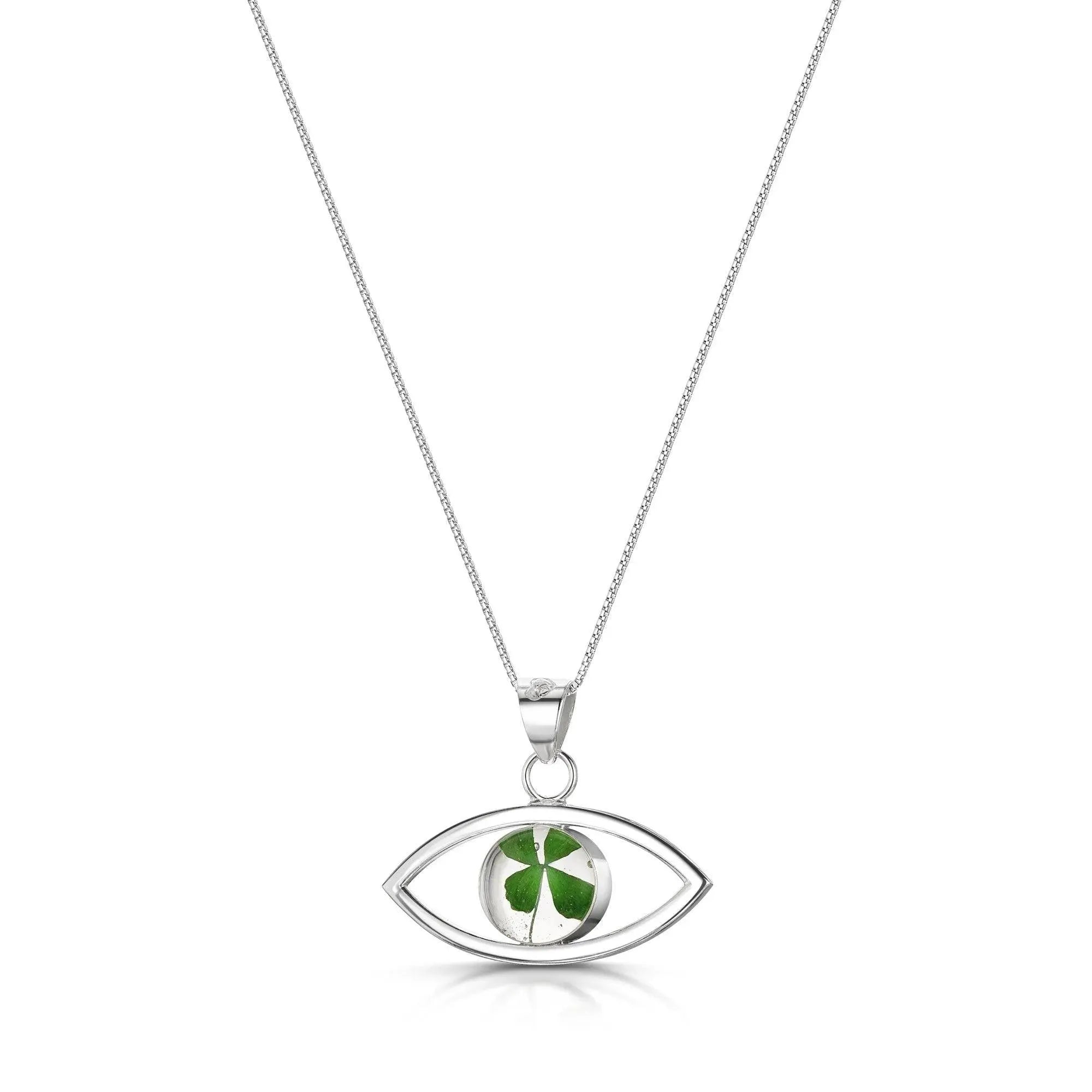 Silver Pendant - Four-leaf Clover - Lucky Eye