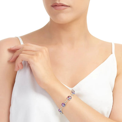 Náramek ze stříbra 925 s pravými květinami | Náramek s přívěsky více květin od Shrieking Violet®