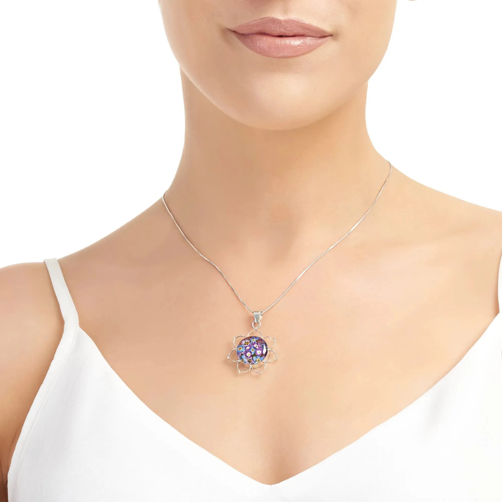 Purple Haze Lotus Flower Pendant in Sterling Silver | Shrieking Violet®