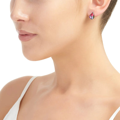 Náušnice z pravého stříbra ve tvaru kapky s pravými květinami