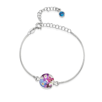 Personalized Sterling Silver Birthstone Flower Bracelets | Shrieking Violet®