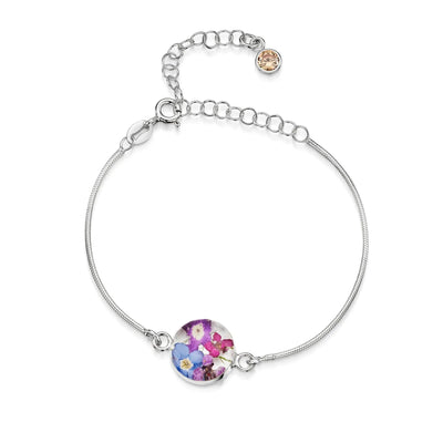 Personalized Sterling Silver Birthstone Flower Bracelets | Shrieking Violet®