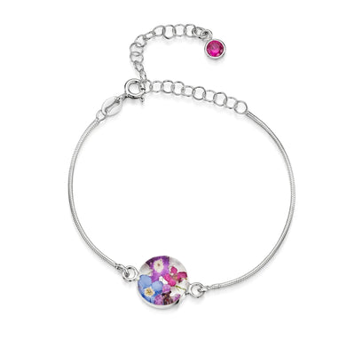 Personalized Sterling Silver Birthstone Flower Bracelets | Shrieking Violet®