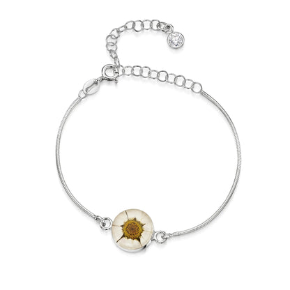 Braccialetti personalizzati in argento sterling con pietra di nascita a forma di fiore | Viola stridente®