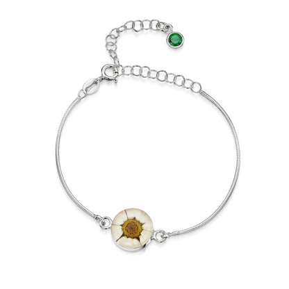 Braccialetti personalizzati in argento sterling con pietra di nascita a forma di fiore | Viola stridente®