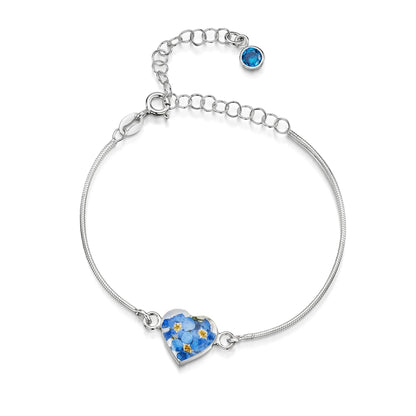 Braccialetti personalizzati in argento sterling con pietra di nascita a forma di fiore | Viola stridente®
