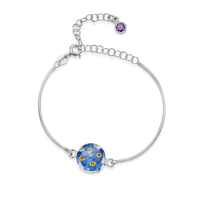 Personalized Sterling Silver Birthstone Flower Bracelets | Shrieking Violet®