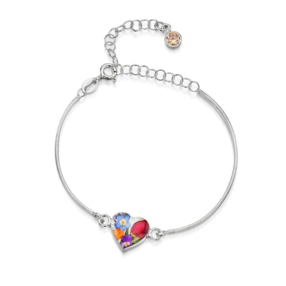 Braccialetti personalizzati in argento sterling con pietra di nascita a forma di fiore | Viola stridente®