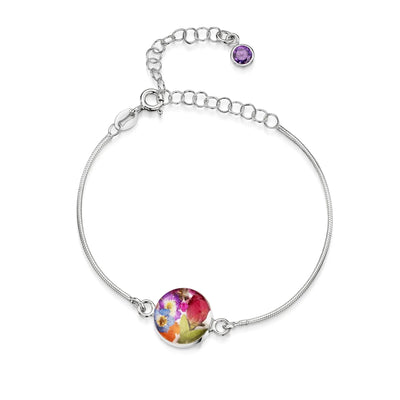 Personalized Sterling Silver Birthstone Flower Bracelets | Shrieking Violet®
