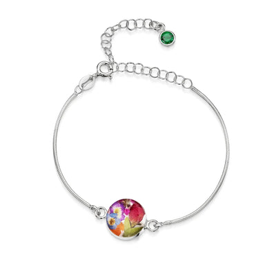 Personalized Sterling Silver Birthstone Flower Bracelets | Shrieking Violet®