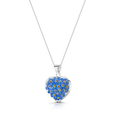 Forget-Me-Not Heart Pendant Necklace