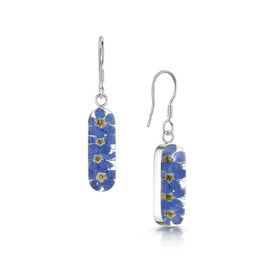 Forget-me-not drop earrings 'Leela' vertical bar