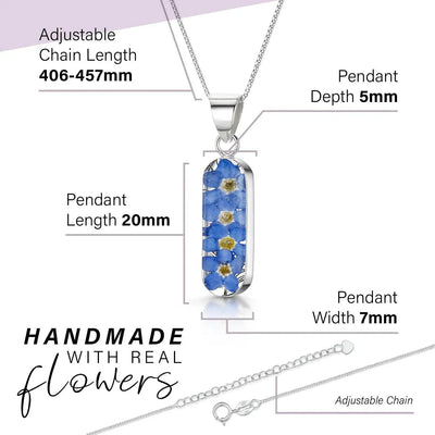 Forget me not necklace 'Leela' vertical bar pendant