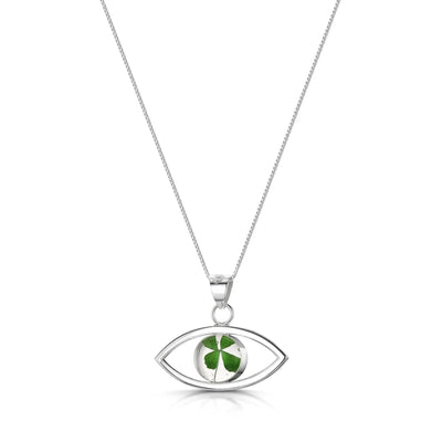 Silver Pendant - Four-leaf Clover - Lucky Eye